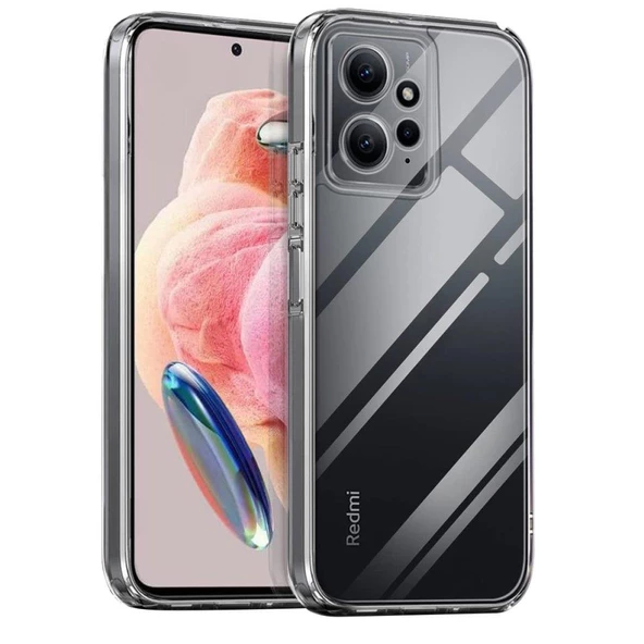 Smody Xiaomi Redmi Note 12 4G İle Uyumlu Kılıf Lüx Şeffaf Silikon