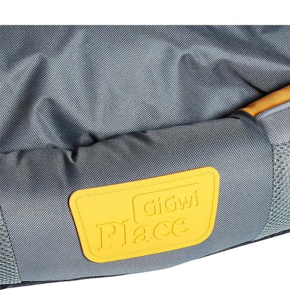 8264 Kanvas Kumaş Kedi Köpek Yatağı Gri-Turuncu M - 4