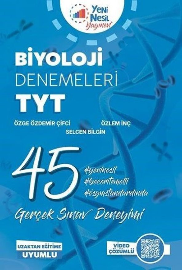 Yeninesil Yks Tyt Biyoloji 45 Deneme Sınavı Video Çözümlü