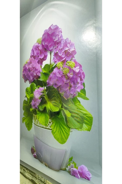 Ayver 3d Yapışkanlı Duvar Kağıdı Sticker 30x40 Cm Çiçekli Saksı Model - 3