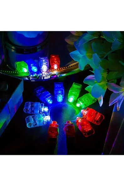 Ayver 4 ADET LED PARMAK IŞIKLARI PARTİ KONSER AKSEUSARI RENKLİ CANLI PARLAYAN LASTİK YÜZÜKLER 4 CM - 3