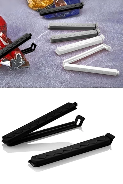 Ayver 12 Adet Büyük Poşet Klipsi Ambalaj Kapatma Aparatı Paket Mandalı Kapatıcı Düzenleyici Bag Clips - 3