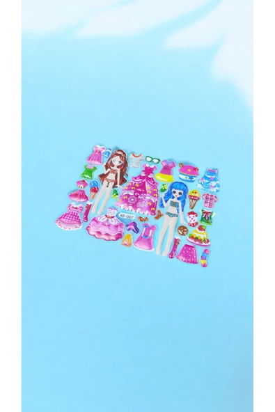 Ayver Çanta Model Boyama Karton Kız Elbise Kıyafet Sticker - 2