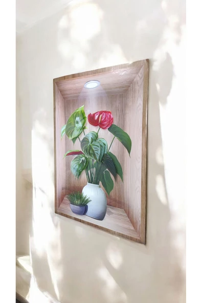 Ayver 3D YAPIŞKANLI DUVAR KAĞIDI STİCKER 30X40 CM SAKSI MODEL - 2