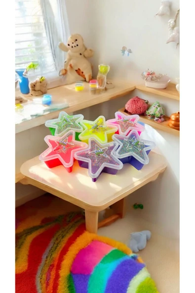 Ayver YILDIZ ŞEKİLLİ KUTUDA KÖPÜKLÜ SLİME OYUNCAK 3 ADET