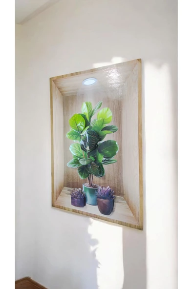 Ayver 3D YAPIŞKANLI DUVAR KAĞIDI STİCKER 30X40 CM SAKSI MODEL - 2