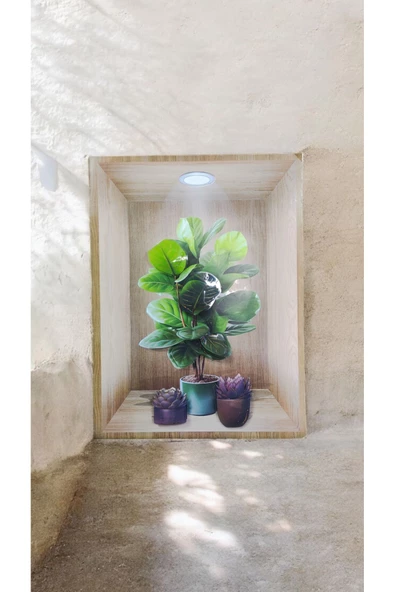 Ayver 3D YAPIŞKANLI DUVAR KAĞIDI STİCKER 30X40 CM SAKSI MODEL