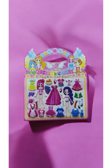 Ayver Çanta Model Boyama Karton Kız Elbise Kıyafet Sticker - 4
