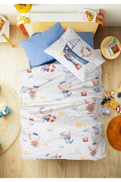 Cottonbox Bebek Nevresim Takımı Seaman Mavi
