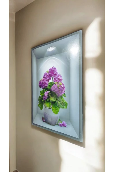 Ayver 3d Yapışkanlı Duvar Kağıdı Sticker 30x40 Cm Çiçekli Saksı Model - 2