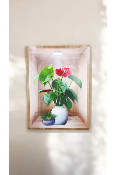 Ayver 3D YAPIŞKANLI DUVAR KAĞIDI STİCKER 30X40 CM SAKSI MODEL