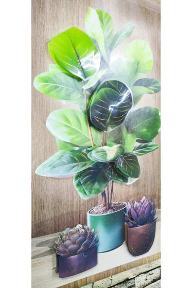 Ayver 3D YAPIŞKANLI DUVAR KAĞIDI STİCKER 30X40 CM SAKSI MODEL - 3