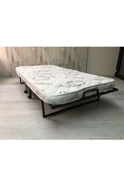 adımshops Katlanır Yatak, Karyola 90x190 Cm Katlanabilir Somya Tek Kişilik Katlanır Yatak(YATAK DAHİL) - 2