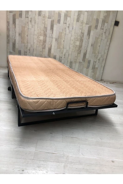 Katlanır Yatak, Karyola 90x190 Cm Katlanabilir Somya Tek Kişilik Katlanır Yatak(YATAK DAHİL) - 4