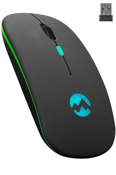 Everest Ledli Şarjlı Kablosuz Mouse Siyah Smw-710