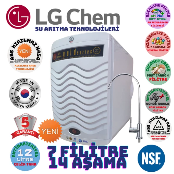 LG Chem GOLD  BEYAZ 12 LİTRE 7 FİLTRE 14 AŞAMA SU ARITMA CİHAZI