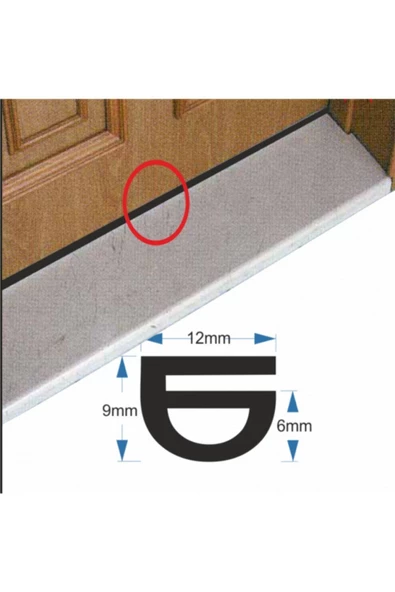 Contacall Çelik Kapı Fitili Çelik Kapı Contası Geçmeli Eşik Fitili 6 Metre Siyah - Resim 2