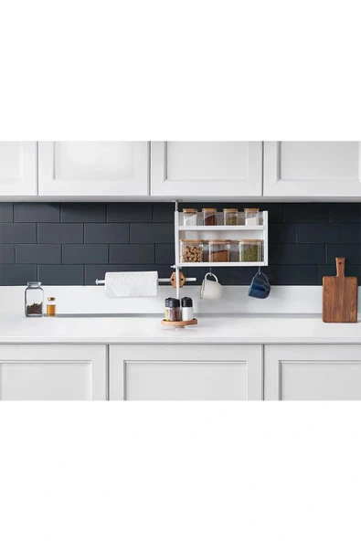 Baharat Havlu Bardak ve Mutfak Aksesuarları Düzenleyici Organizer Şık Ayna ve Döner Mekanizma - 3