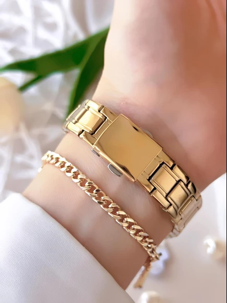 Ferrucci Kadın Kol Saati+Bileklik Özel Seri Çelik Kordon Kararma Renk Atma Yapmaz BİLEKTE.F.07.01 - Resim 3