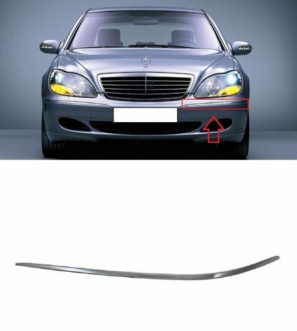 MERCEDES W220 TAMPON NİKELAJI ÖN SAĞ (YENİ MODEL) 2208850674 - 2
