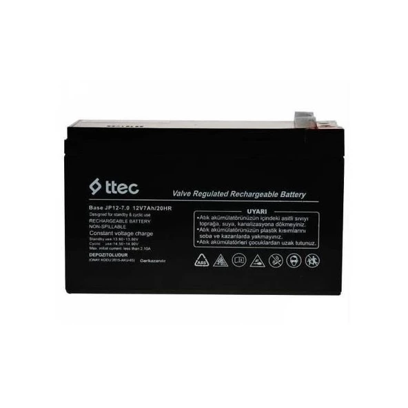 Ttec 12V 7Ah Base BakıMsiz Kuru Aku