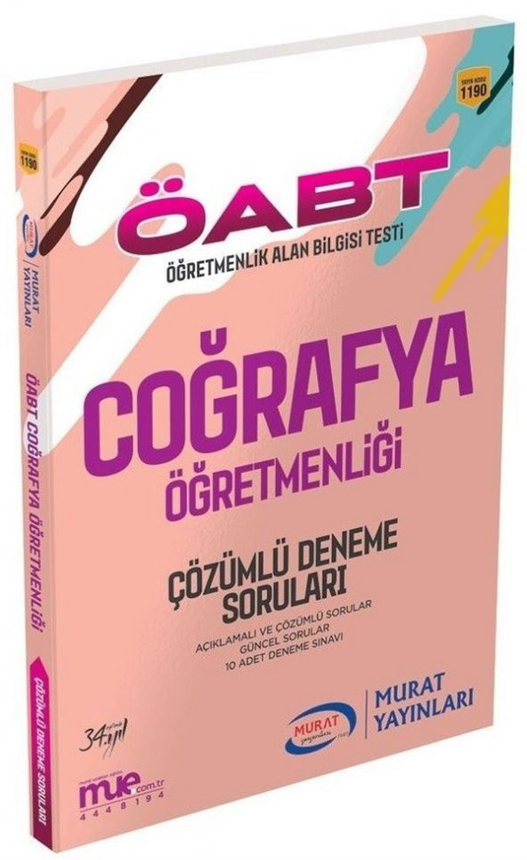 Murat Yayınları ÖABT Coğrafya Öğretmenliği Çözümlü Deneme Sınavı - 1