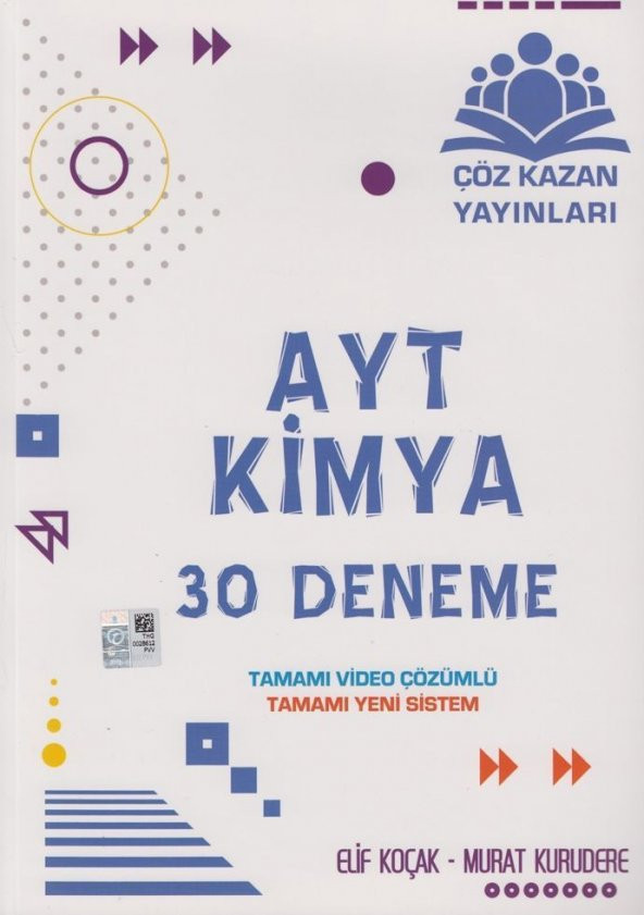 AYT Kimya 30 Deneme Çöz Kazan Yayınları