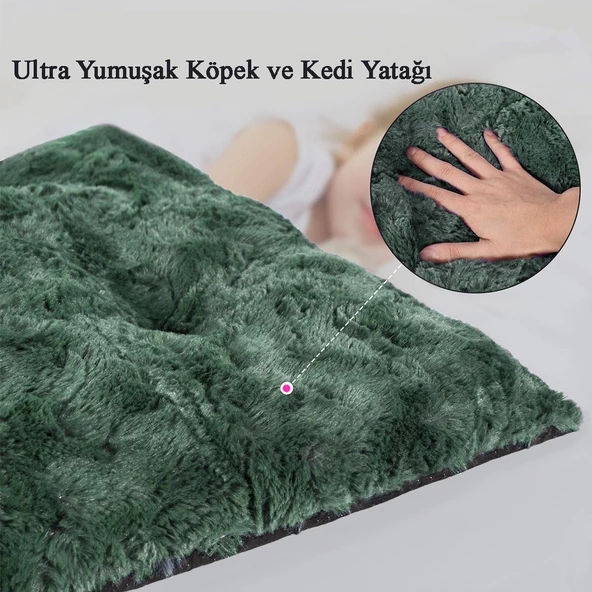 Peluş Kedi Köpek Yatağı Yer Minderi - Karışık Renk