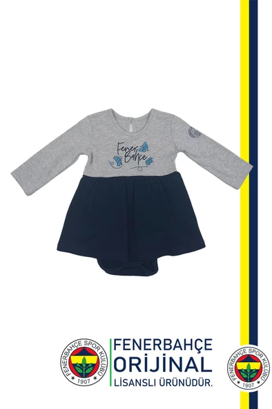 Fenerbahçe Orijinal Lisanslı Etekli Kız Bebek Bebek Body Zıbın Hediyelik Ahşap Kutulu - 2