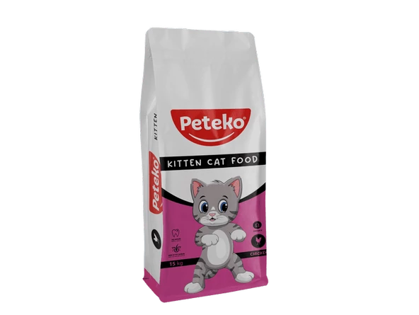 PETEKO YAVRU KEDİ KURU MAMASI TAVUKLU 15 KG