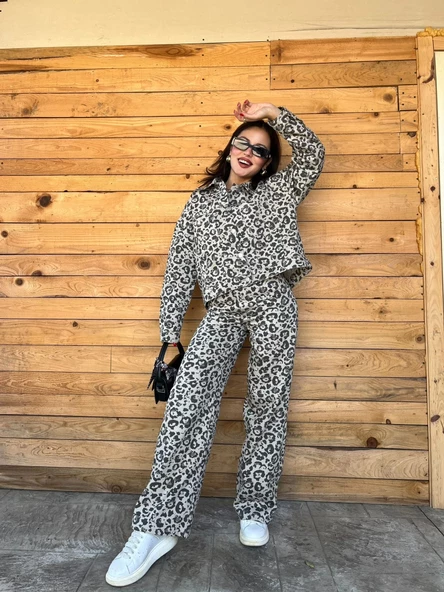 Kadın Leopar Desen Ceket - 3