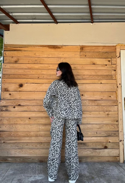 Kadın Leopar Desen Ceket - 5