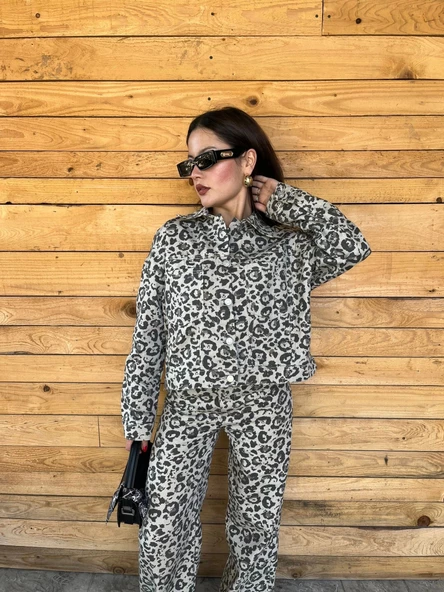Kadın Leopar Desen Ceket - 4