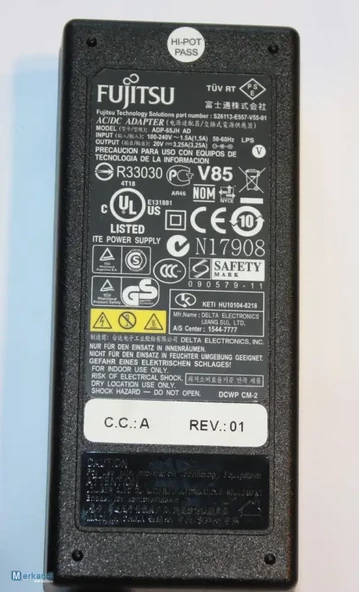 Fujitsu Adaptör 65W 20V 3.25A Orijinal Notebook Adaptörü