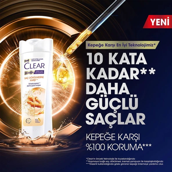 Clear Women Kepeğe Karşı Etkili Şampuan Saç Dökülmesine Karşı 350 Ml - 3