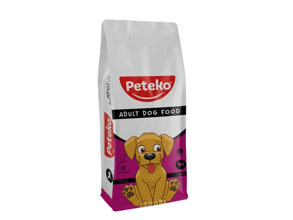 PETEKO YETİŞKİN KÖPEK KURU MAMASI KUZULU VE PİRİNÇLİ 15 KG