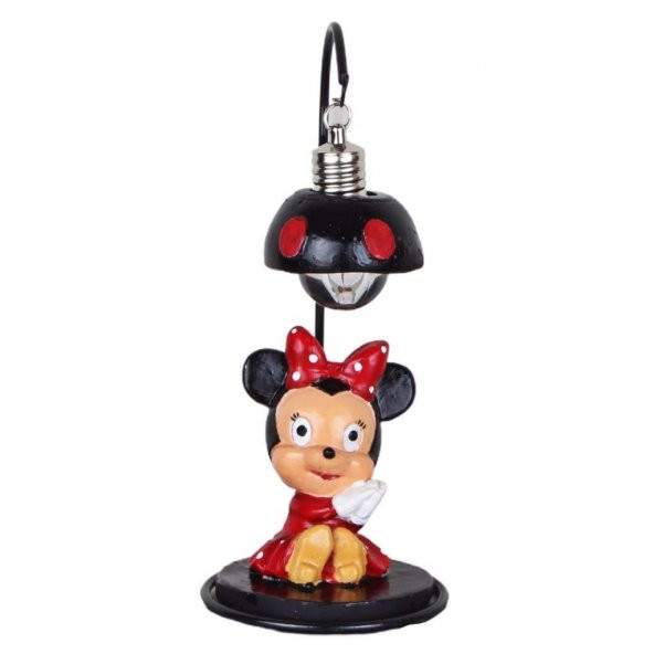 Minnie Mouse Işıklı Biblo Kırmızı Puantiye Detaylı Minnie Mouse