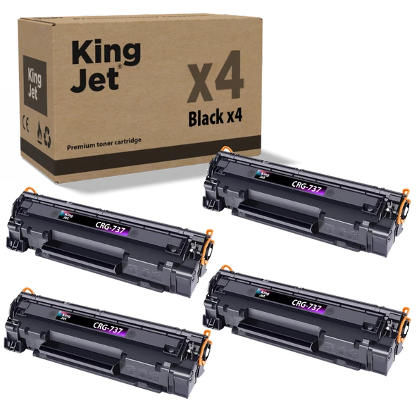KingJET® CRG-737 4'lü Paket - Canon Uyumlu Çipli Muadil Toner