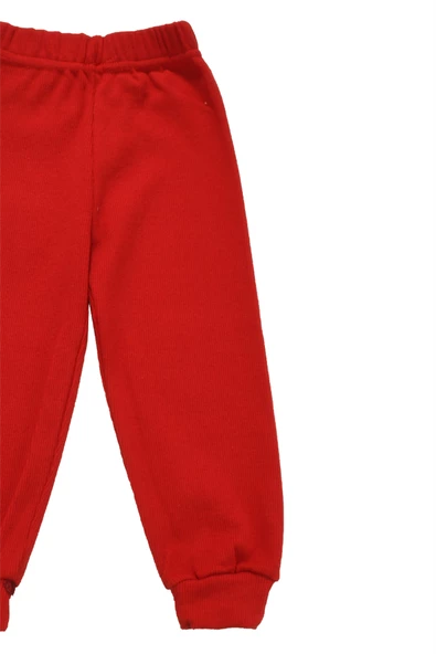 Panda Nakışlı Unisex Bebek Alt Kırmızı - 4