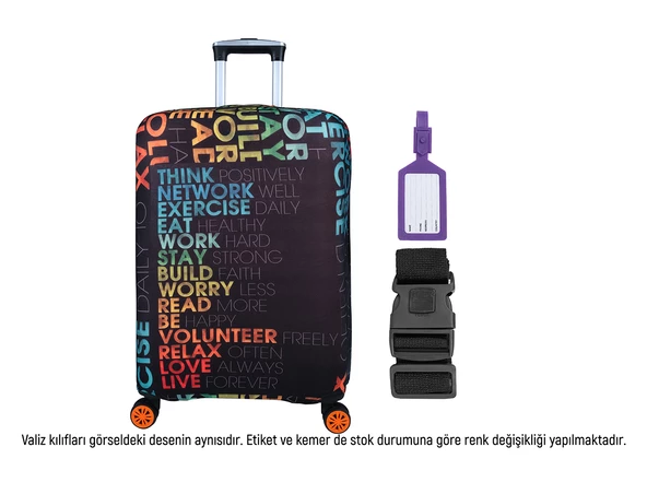 Bagacar Relax Valiz Kılıfı, Valiz Kemeri, Valiz Etiketi-orta - 7