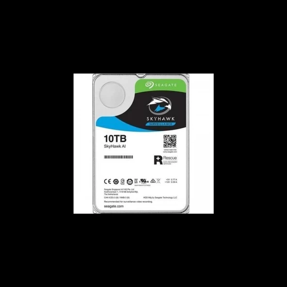 Seagate Skyhawk Aı, St10000ve0008, 3.5", 10tb, 256mb, 7200rpm, Güvenlik, Hdd