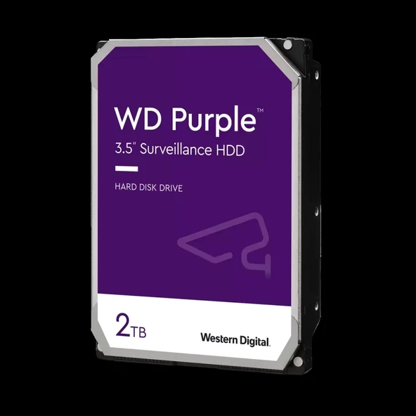 Wd Purple, Wd23purz,  3.5", 2tb, 256mb, 5400 Rpm, 7/24 Güvenlik, Hdd