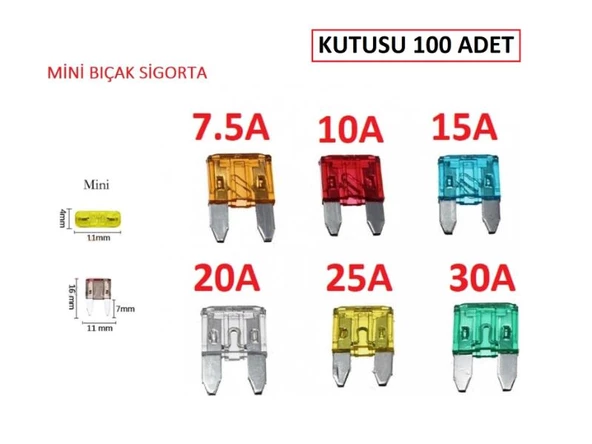 Mini Bıçak Sigorta 30 Amper