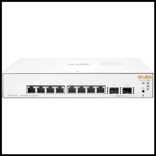 Hp Aruba Instant On Jl680a 1930-8g, 8port, Gigabit 2 Port Gigabit Sfp Port, Yönetilebilir, Rack Mount Switch