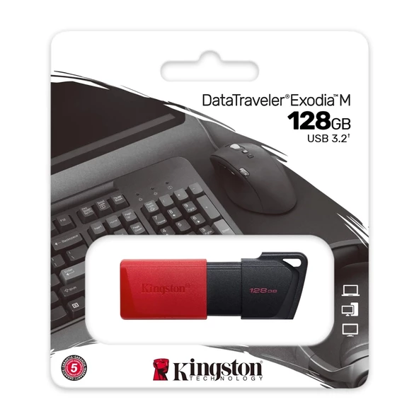 Kıngston Dtxm/128gb Usb 3.2 Data Traveler Exodia M Flash Disk (siyah-kırmızı)