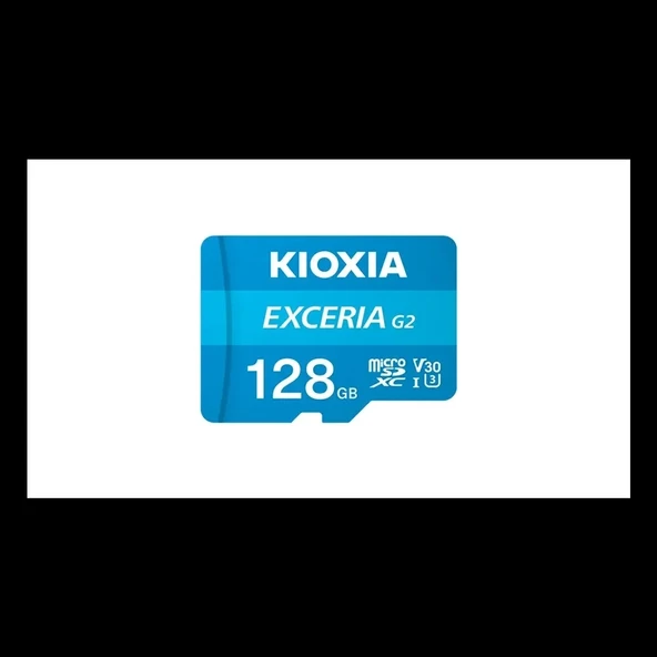 Kıoxıa 128gb Exceriag2, Lmex1l128gg2, U1 V30 4k, Cl10, 100mb/s, Microsd Kart Bellek (sd Adaptörlü)