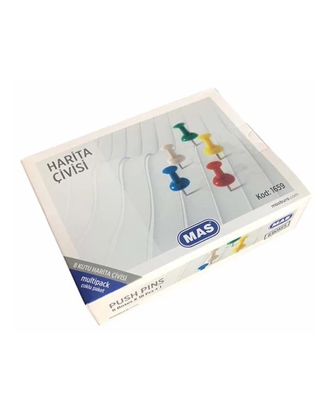 Mas Renkli Harita Çivisi 8li Çoklu Paket 1659