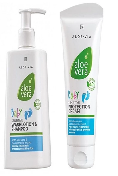 Aloe Vera Bebek Şampuanı 250 ml + Aloe Vera Bebek Pişik Önleyici Krem 100 ml