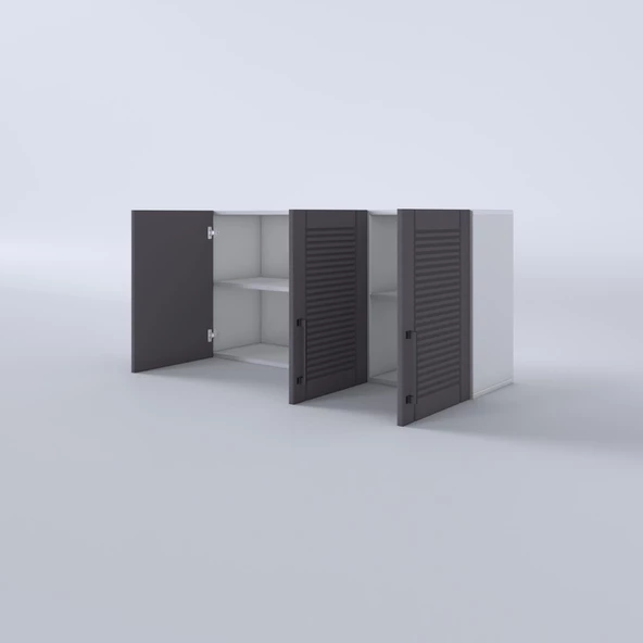 Kenzlife hazır mutfak dolabı limon60 gri mod2 60x120x32 mebran kapak suntalam gövde - 4