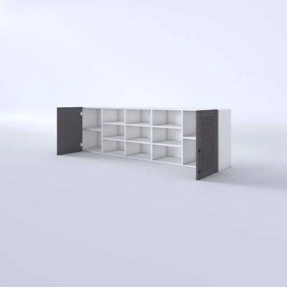 Kenzlife hazır mutfak dolabı nohut60 gri mod2 60*200*32 mebran kapak suntalam gövde - Resim 4